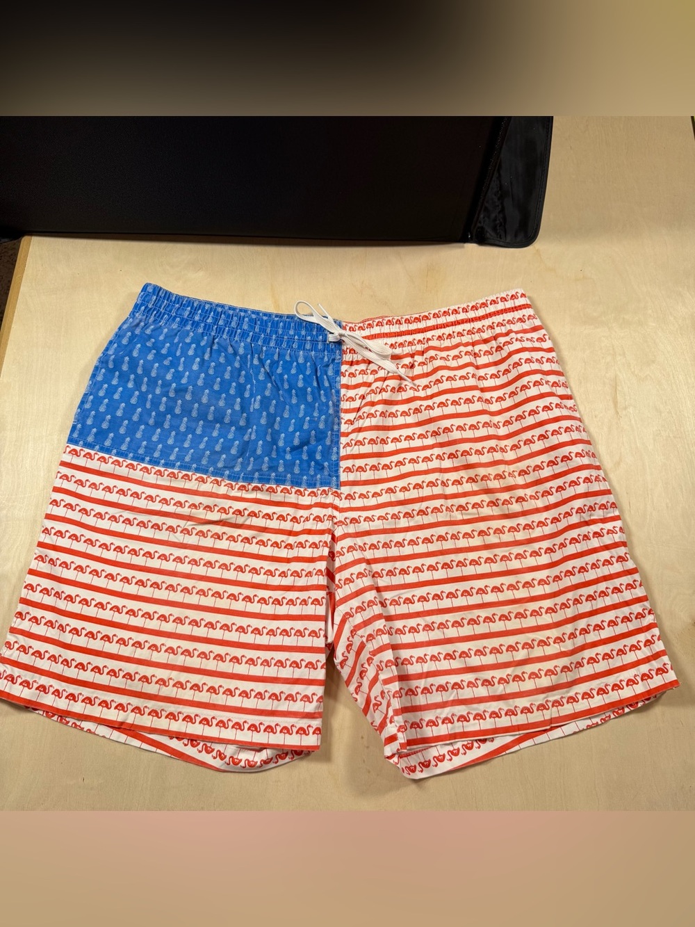 Men’s Chubbies Patriot Swim Trunks W/Flamingos & Pineapples Size XXL